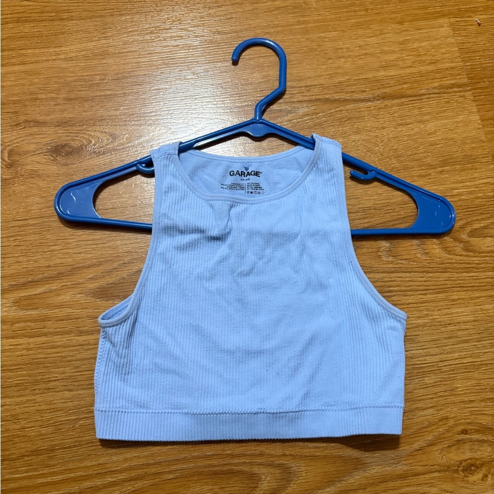 Garage Sky Blue Ribbed Tank Top